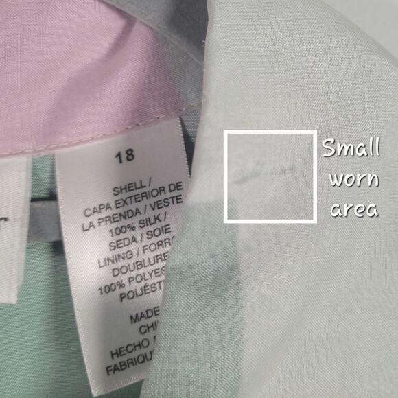 Alfred Dunner Tortola Silk Blouse 18 Pastel Multi Floral Embroidered Shirt READ - Picture 4 of 9